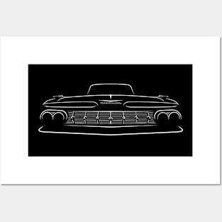 front/profile - 1959 Impala - stencil, white Posters and Art